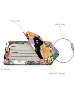 Etiquetas de Equipaje Anikathy de Cuero PU - 2 Pcs con Privacidad 2