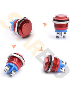 Interruptor de Botón Momentáneo STARELO 16mm Rojo 250V CA 5A 2
