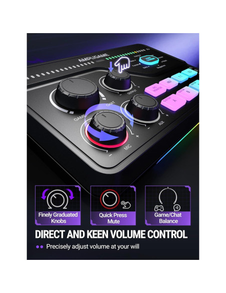 Mezclador de Audio Gaming Fifine SC8 - Sonido Surround 7.1