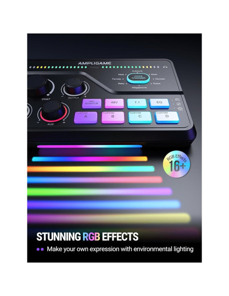 Mezclador de Audio Gaming Fifine SC8 - Sonido Surround 7.1