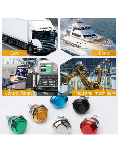 Interruptor de Botón Momentáneo STARELO 16mm Rojo 250V CA 5A