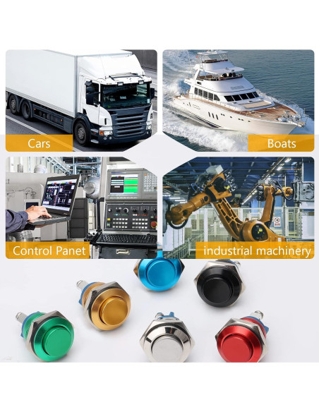 Interruptor de Botón Momentáneo STARELO 16mm Rojo 250V CA 5A