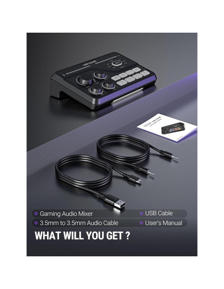 Mezclador de Audio Gaming Fifine SC8 - Sonido Surround 7.1