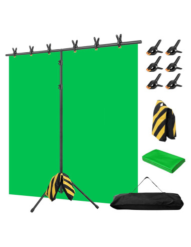 Kit de fondo verde ajustable Coliflor 2.44x2.19m para fotografía