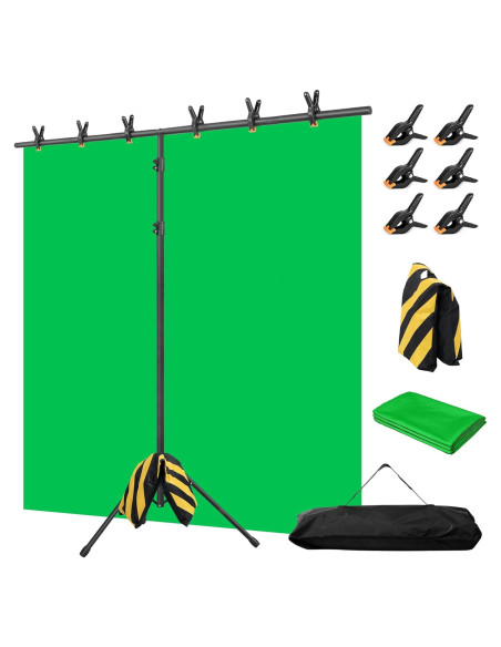 Kit de fondo verde ajustable Coliflor 2.44x2.19m para fotografía