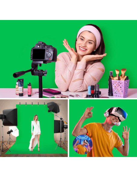 Kit de fondo verde ajustable Coliflor 2.44x2.19m para fotografía