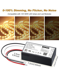Transformador LED regulable 12V 60W Triac ELV/MLV Adapter-universe 2