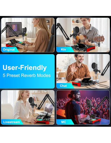 Paquete de Podcast G10-MIC con Micrófono y Mesa de Sonido