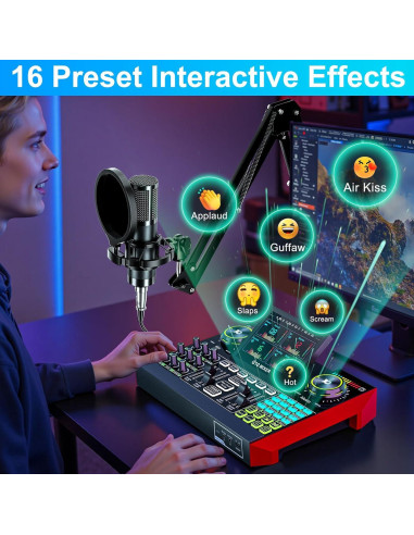 Paquete de Podcast G10-MIC con Micrófono y Mesa de Sonido