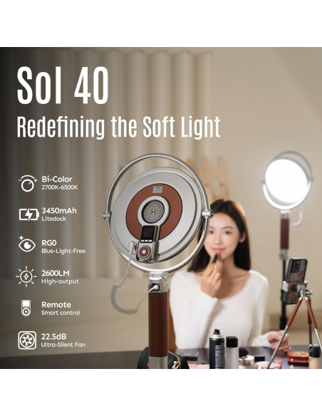 Harlowe Sol 40W Panel LED Bi-Color 24cm con Control Remoto
