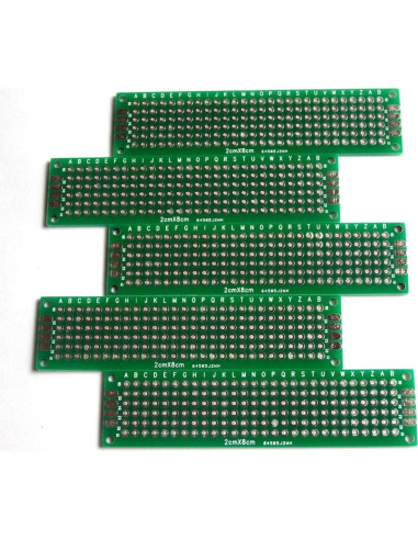 Placa de Prototipo PCB Doble Cara Penta Angel 2x8cm 10pcs
