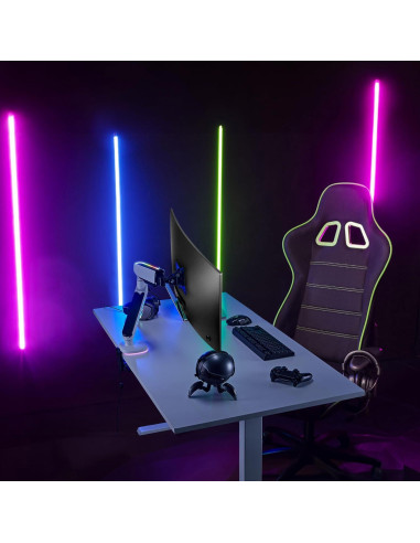 Soporte de Monitor Gaming RGB AVLT Blanco 27" a 45" Ajustable