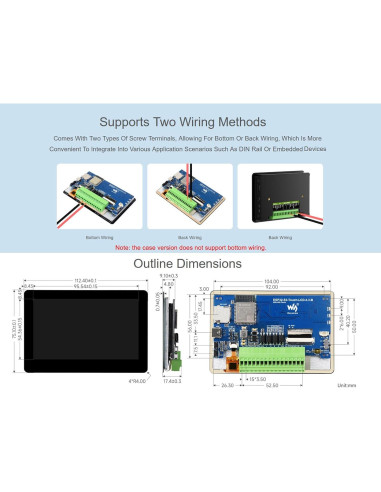 Placa de Desarrollo Waveshare ESP32-S3 4.3" Táctil RGB 800x480