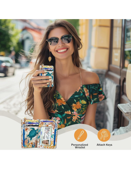 Billetera delgada para tarjetas Yonlevres Tortuga Marina RFID Billetera delgada para tarjetas Yonlevres Tortuga Marina RFID