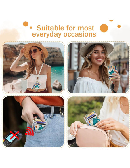 Billetera delgada para tarjetas Yonlevres Tortuga Marina RFID Billetera delgada para tarjetas Yonlevres Tortuga Marina RFID