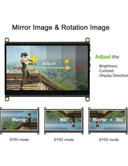 Pantalla Táctil 7" LESOWN LR7-ST IPS 1024x600 HDMI USB