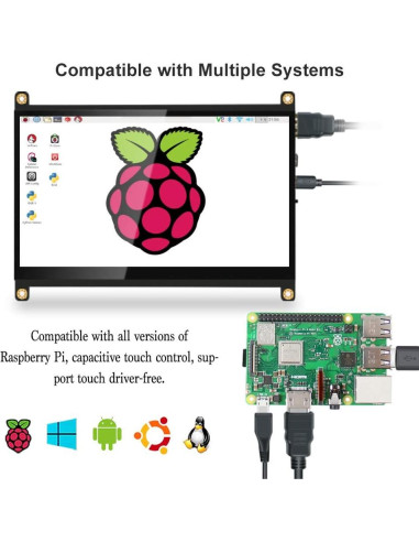 Pantalla Táctil 7" LESOWN LR7-ST IPS 1024x600 HDMI USB