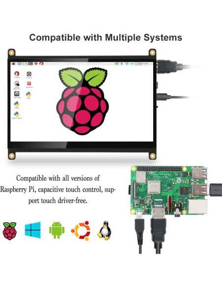 Pantalla Táctil 7" LESOWN LR7-ST IPS 1024x600 HDMI USB