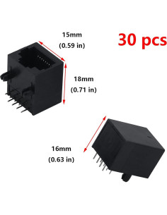 Conector Modular RJ45 8P8C Antrader 30 Piezas Montaje PCB 2