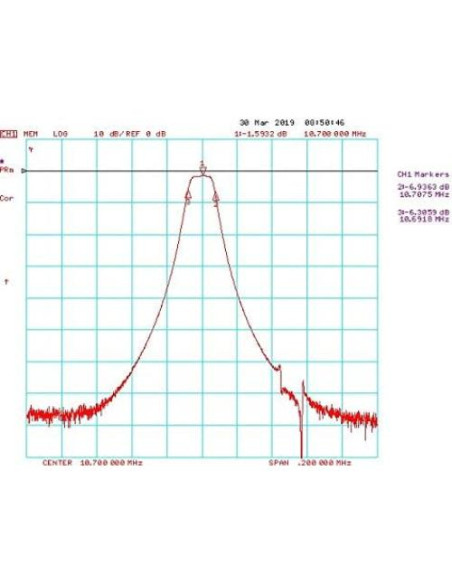 Filtro de paso de banda Taidacent 10.7MHz +/-7KHz 24x47mm
