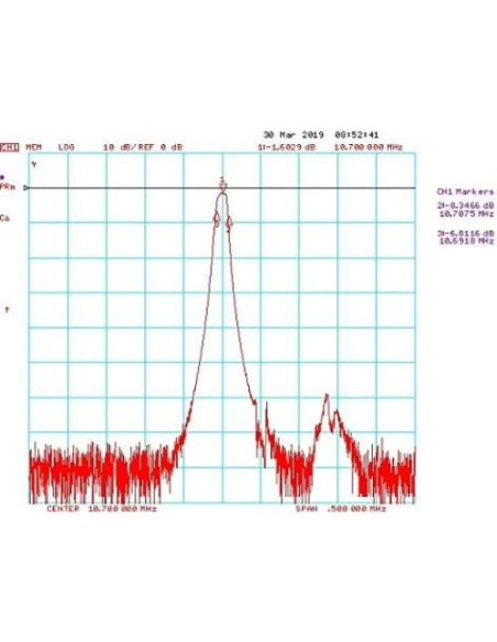 Filtro de paso de banda Taidacent 10.7MHz +/-7KHz 24x47mm