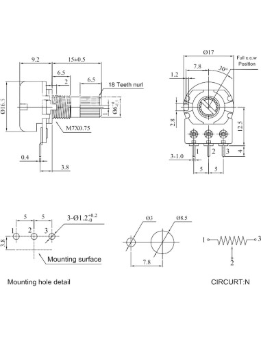 Kit de Potenciómetros 84pcs WH148 1K a 1M con Perillas