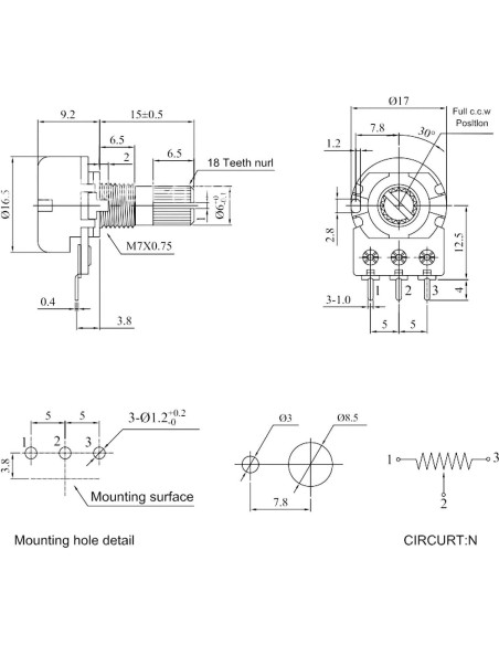 Kit de Potenciómetros 84pcs WH148 1K a 1M con Perillas