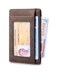 Billetera Slim Travelambo de Cuero Minimalista con Bloqueo RFID 2