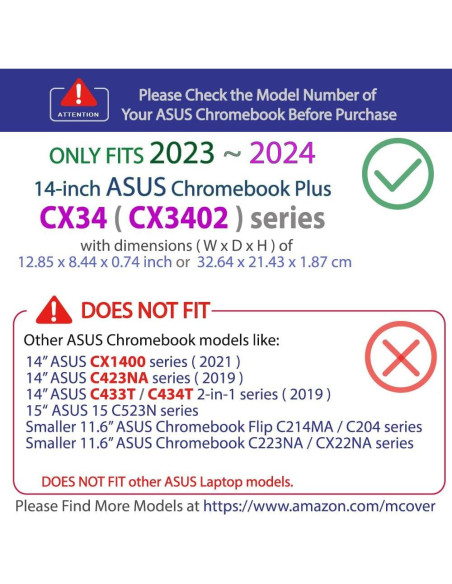 Funda mCover Aqua para ASUS Chromebook Plus CX34 14" 2023-2024