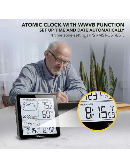 Estación Meteorológica Wittime Inalámbrica con Reloj Atómico