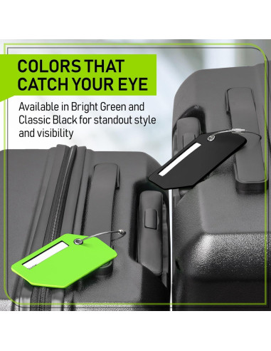 Juego de 4 Etiquetas de Equipaje Untethered Verde Silicona