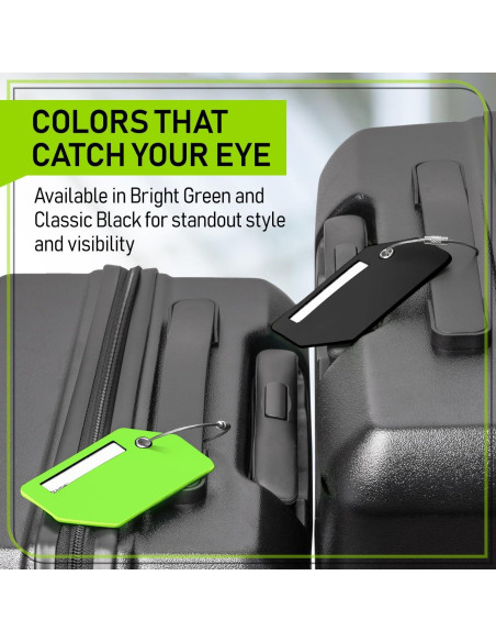 Juego de 4 Etiquetas de Equipaje Untethered Verde Silicona Juego de 4 Etiquetas de Equipaje Untethered Verde Silicona