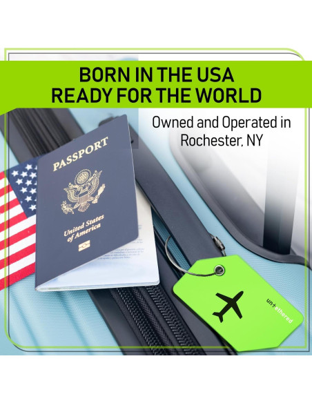 Juego de 4 Etiquetas de Equipaje Untethered Verde Silicona Juego de 4 Etiquetas de Equipaje Untethered Verde Silicona