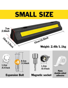 Topes de Estacionamiento para Garaje YesBes - Paquete de 4 2