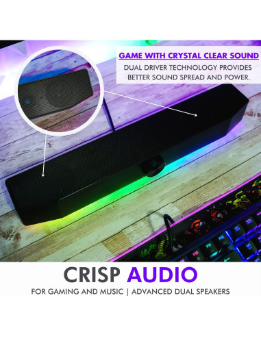 Barra de Sonido Tilted Nation TNPHASERB RGB para PC