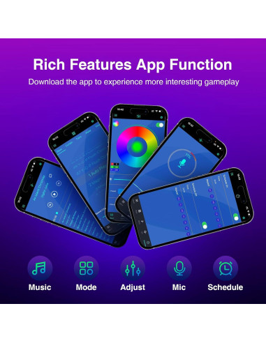 Barra de Luz LED RGB MICTUL 27.4x5.3 cm Control APP