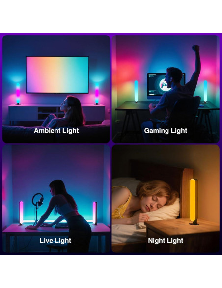 Barra de Luz LED RGB MICTUL 27.4x5.3 cm Control APP