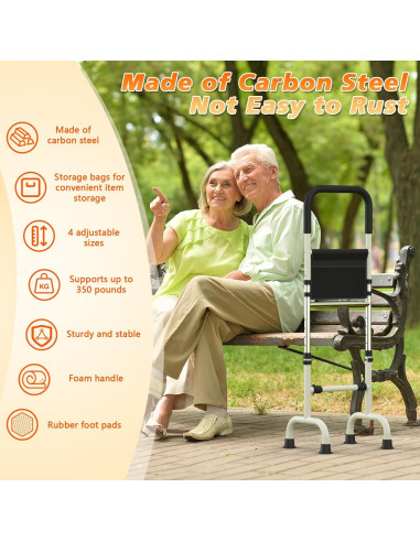 Bastón Ajustable Kwikone para Ancianos - Soporte de Pie 76-94cm