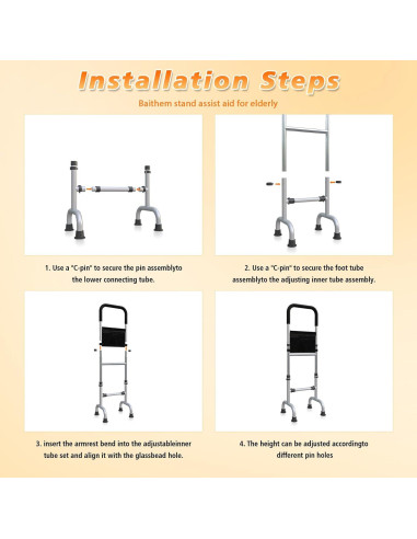 Bastón Ajustable Kwikone para Ancianos - Soporte de Pie 76-94cm