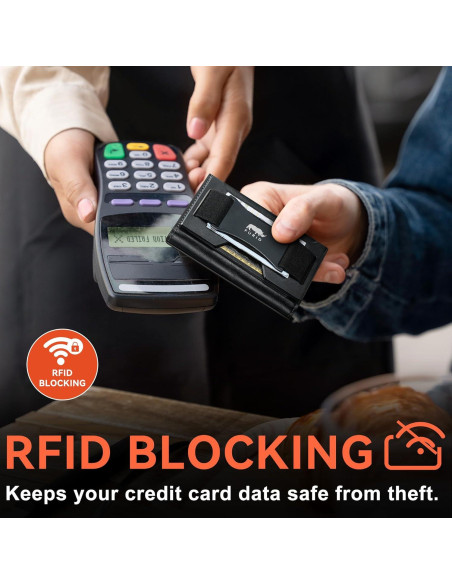 Billetera Minimalista Plegable RFID Billeteras J008 Negra
