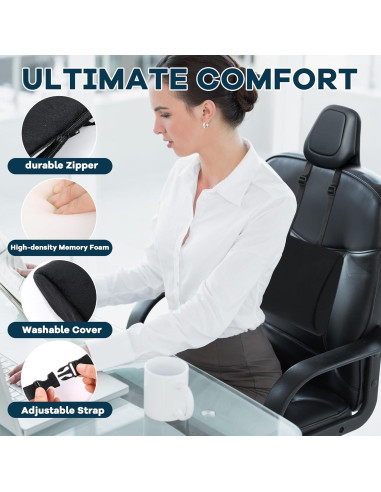 Almohada de Soporte Lumbar ROYALAY para Coche y Oficina 28x20cm