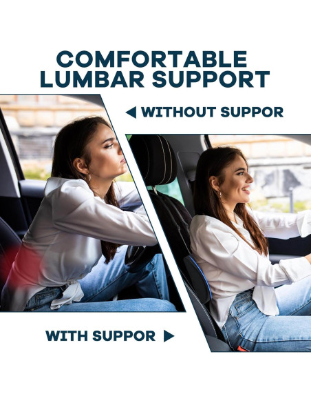 Almohada de Soporte Lumbar ROYALAY para Coche y Oficina 28x20cm