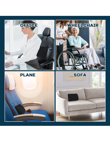 Almohada de Soporte Lumbar ROYALAY para Coche y Oficina 28x20cm