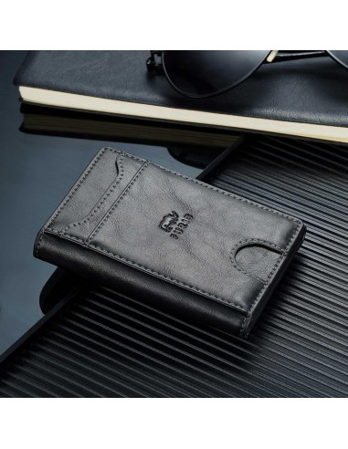 Billetera Minimalista Plegable RFID Billeteras J008 Negra