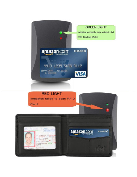 Billetera Bifold de Cuero Genuino Negro Vintage con Bloqueo RFID