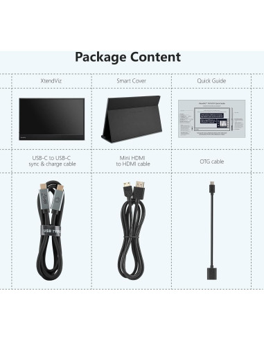 Monitor Portátil PEPPER JOBS XtendViz 15.6" FHD 1080P HDMI USB-C