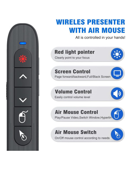 Control Remoto Inalámbrico DINOSTRIKE TK701 para Presentaciones