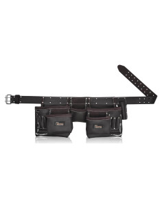 Cinturón de Herramientas de Cuero TRUTUCH 11 Bolsillos Chocolate