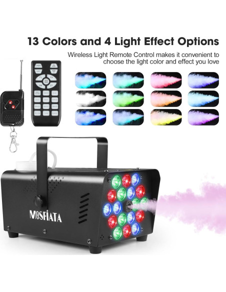 Máquina de Niebla MOSFiATA 600W con 18 Luces LED RGB