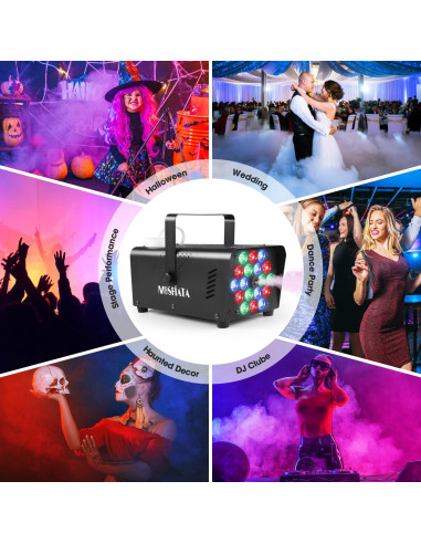 Máquina de Niebla MOSFiATA 600W con 18 Luces LED RGB